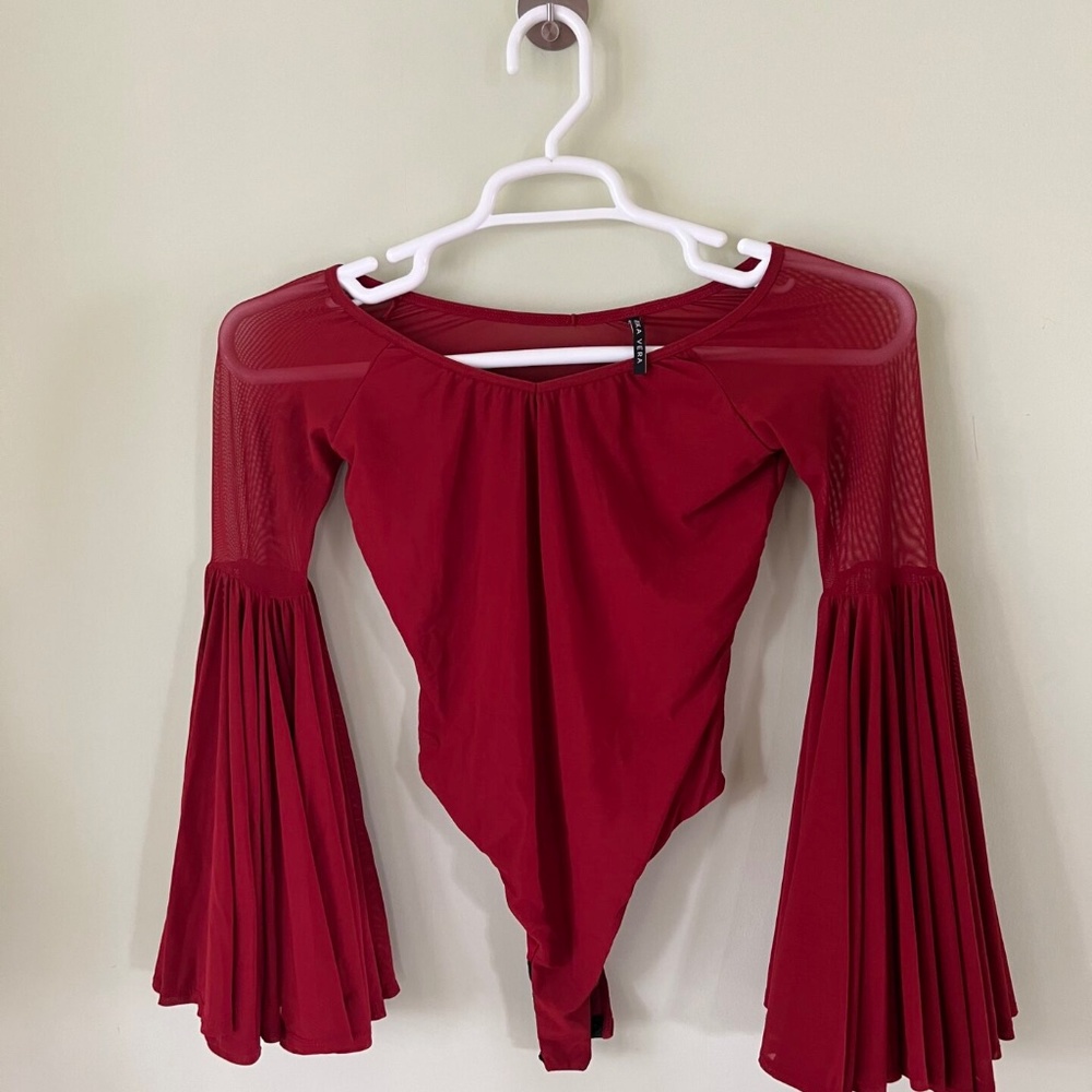 Markka Vera Red Flamenco Thong Bodysuit